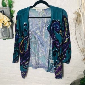 _🌸5/$25🌸Joseph Allen Printed Button Down Cardigan Size Medium